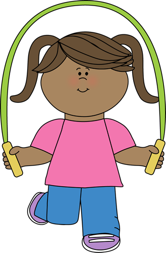 Girl with Jump Rope Clip Art - Girl with Jump Rope Image
