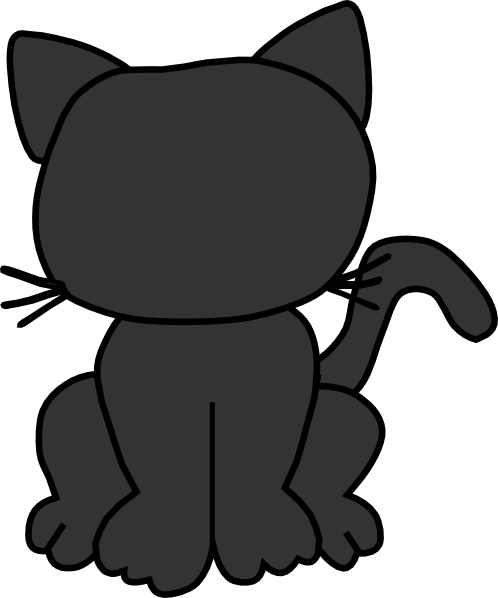 Black Cat Outline clip art - vector clip art online, royalty free 