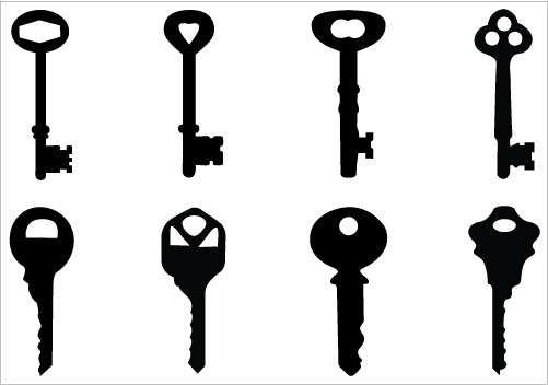 Keys Silhouette clip Art PackSilhouette Clip Art