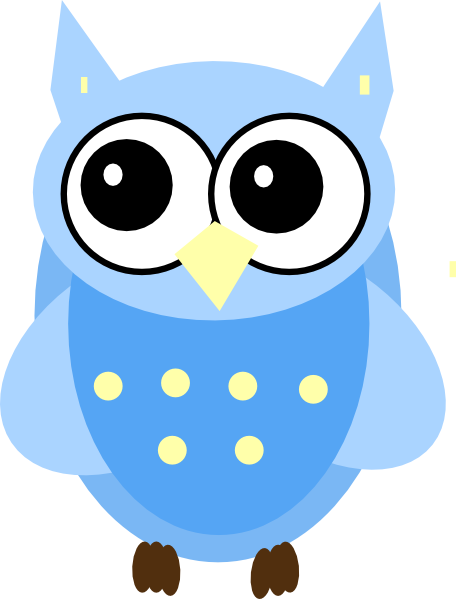 Blue Baby Owl clip art - vector clip art online, royalty free 
