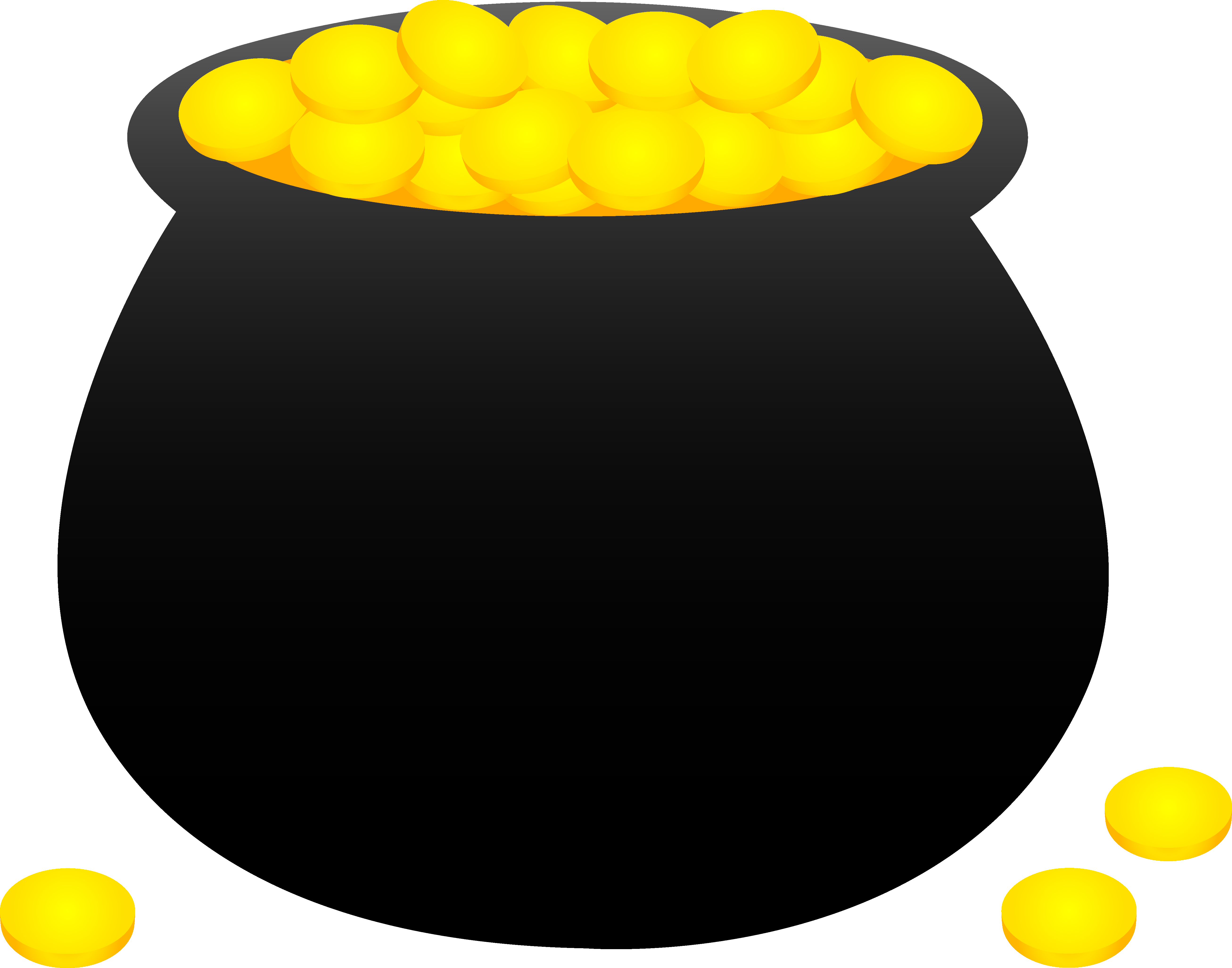 Pot of Gold Coins - Free Clip Art