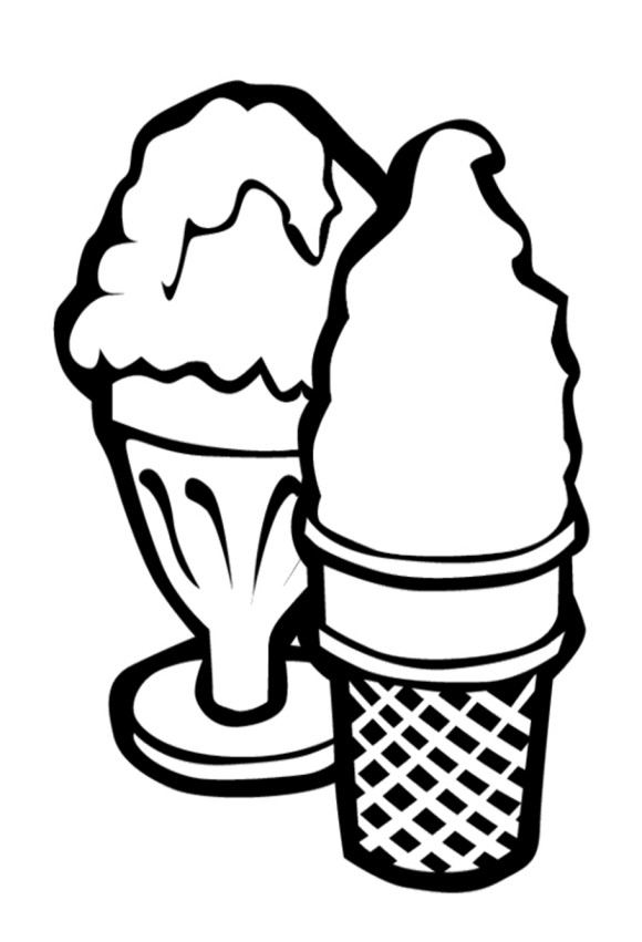 Free Two Ice Cream Coloring Pages - Foods Coloring pages of 