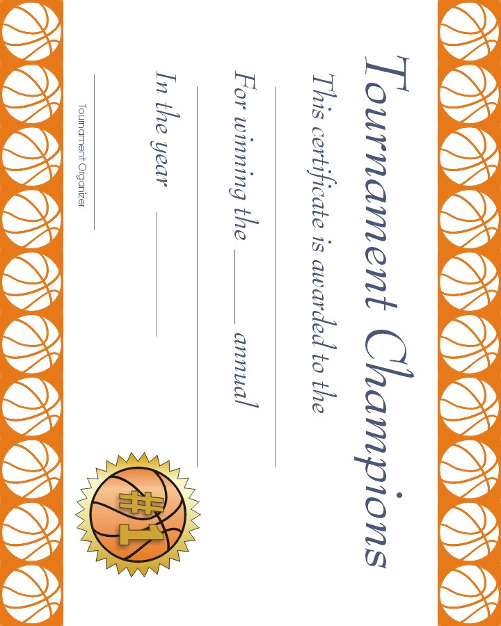 Free printable sports award certificates Mike Folkerth - King of 