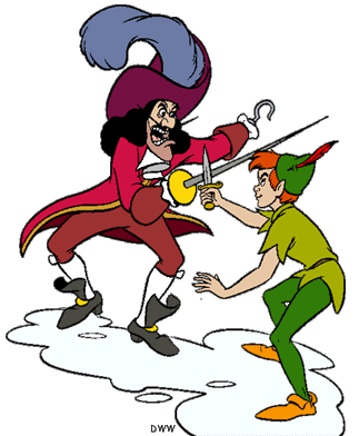 Peter Pan and Captain Hook Clipart - Disney Clipart Galore