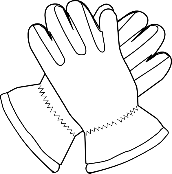 Gloves Outline clip art - vector clip art online, royalty free 