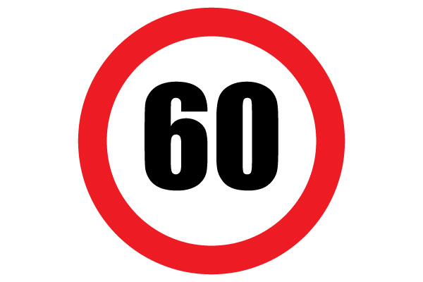 Printable Speed 60 Read Sign Free PDF for Speed Limit Signs Download
