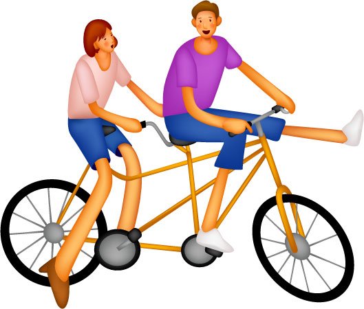 Cartoon People Riding Bikes - Clipart library