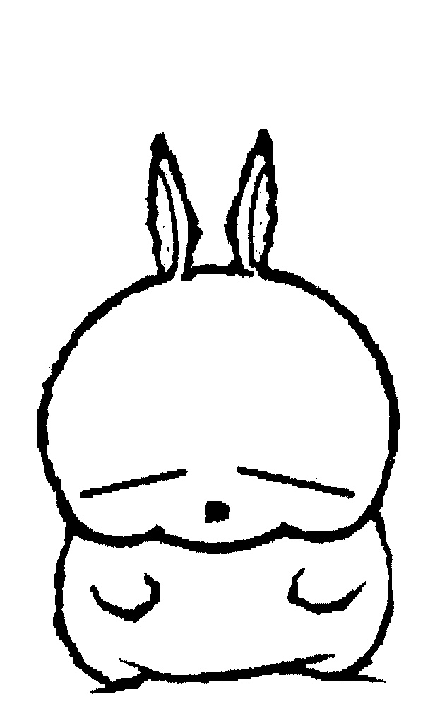 RABBIT,CARTOON-CHARACTER,STANDING WITH EYES CLOSED by CLKO 
