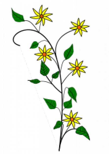 Simple yellow flowers drawing with white background Vector | Free 
