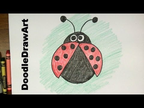 How To Draw a Ladybug! Easy Cartoon Lady Bug tutorial - For Kids 