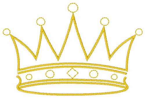 Outlines Embroidery Design: King Crown from Satin Stitch