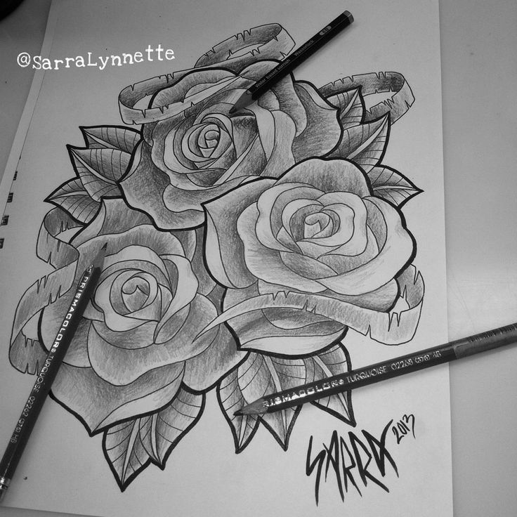 Black and white rose drawing by Sarra Lynnette | Tattoos | Clipart library