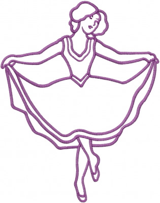Outlines Embroidery Design: Dancer Outline from Machine Embroidery 
