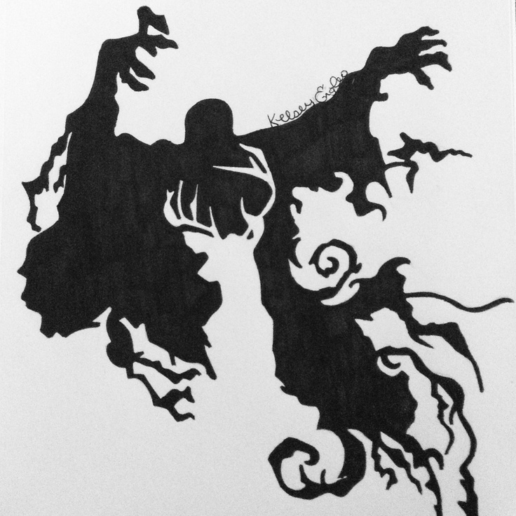 Dementor and stag silhouette -drawn by Kelsey Engles | Art by 