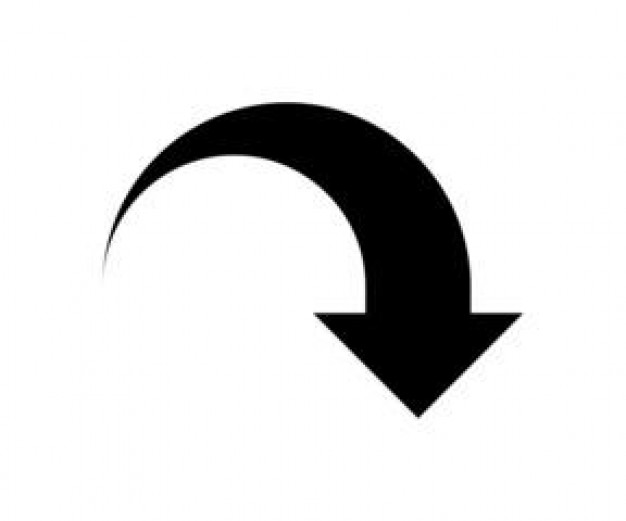 Curved arrow point to down - icon - Arrows | Pixempire