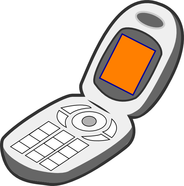 Cell Phone Grey Orange clip art - vector clip art online, royalty 
