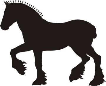 Draft Horse Silhouette Decal 6 x 5- Design 2