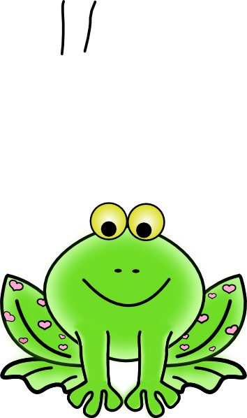 Green Valentine Frog With Pink Hearts clip art Free Vector 