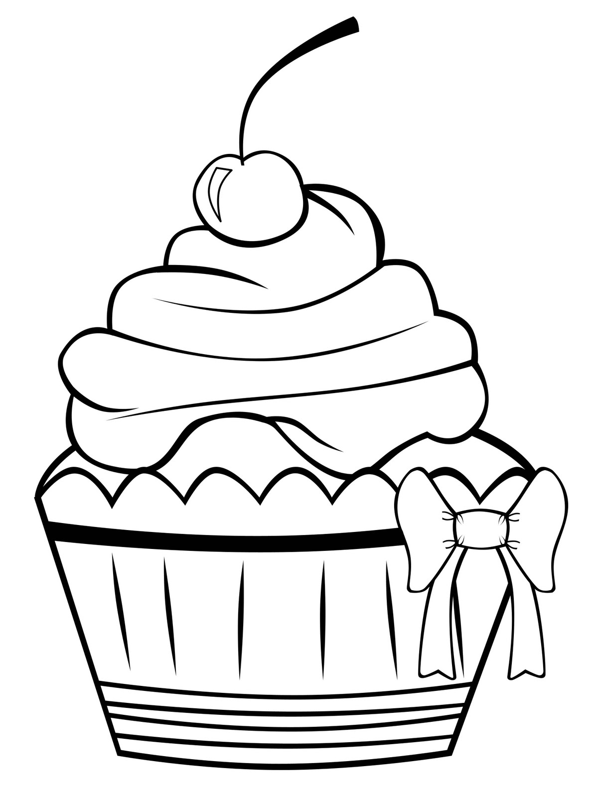 Cupcake Line Drawing Free Download Clip Art Clipart Library Gambar
