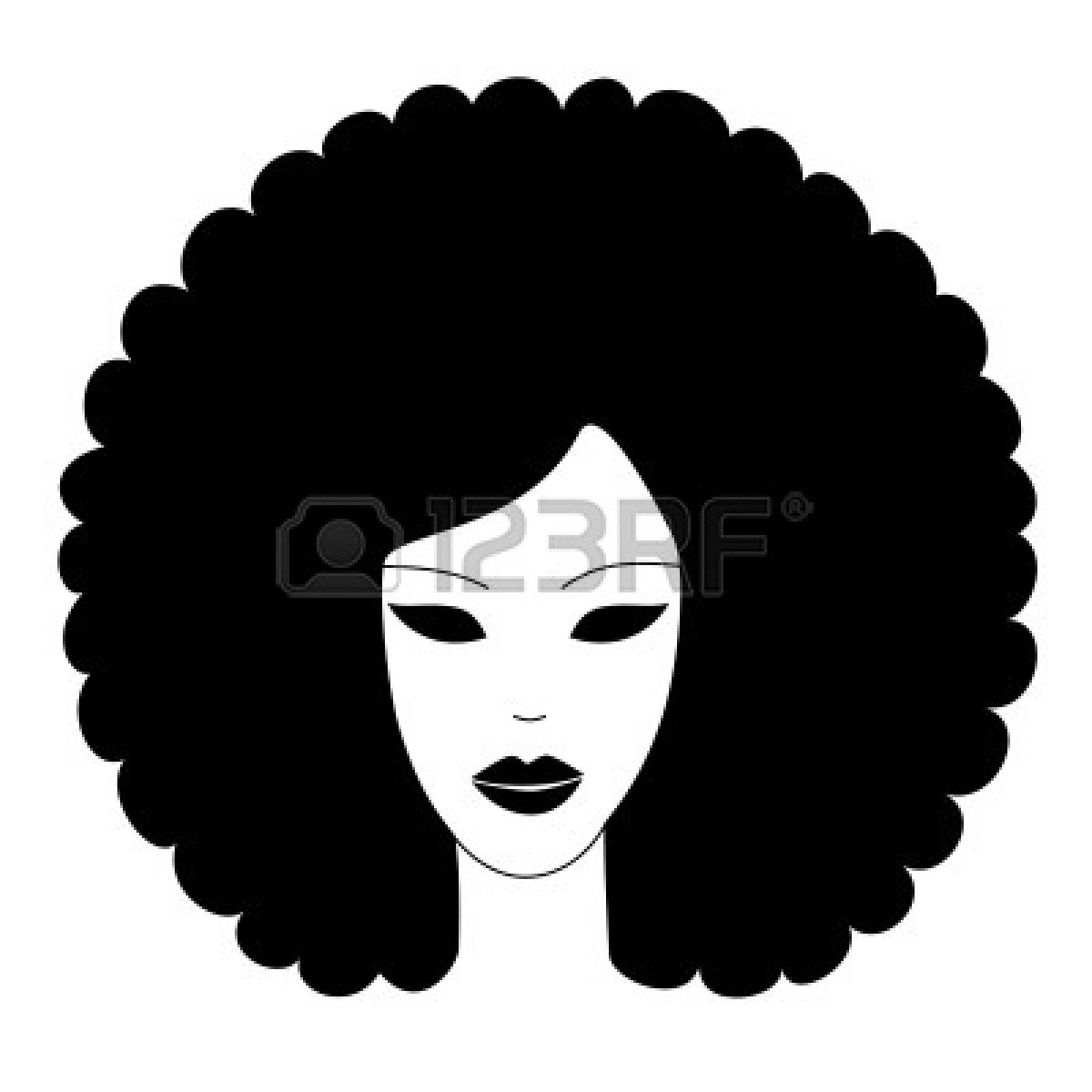 black natural hair clipart