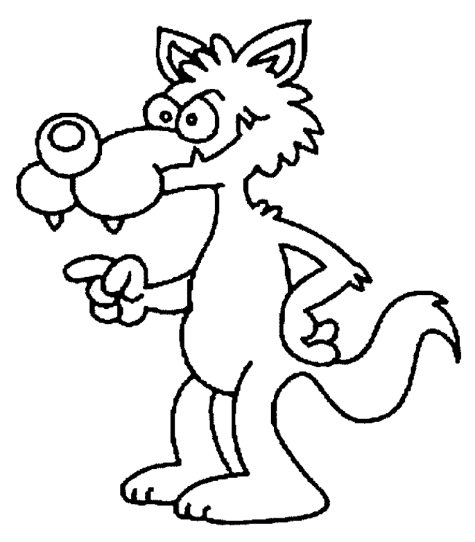 cartoon wolf coloring pages for kids | Great Coloring Pages