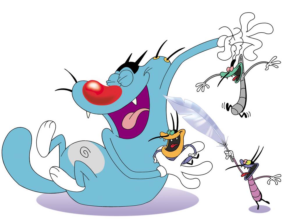 oggy and the cockroaches painting - Clip Art Library