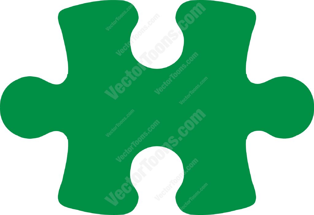 Dark green puzzle piece | Stock Cartoon Graphics | Vector Toons