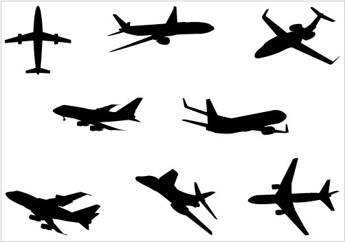 Airplane silhouette vector graphics packSilhouette Clip Art