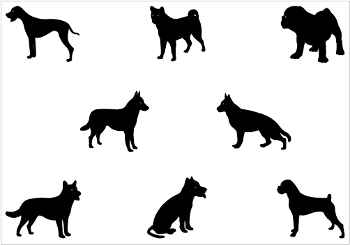Dog Silhouette Vector Graphics PackSilhouette Clip Art