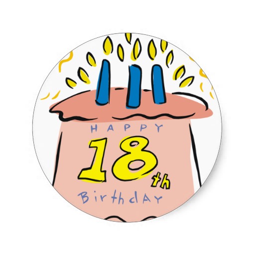 Happy 18th Birthday! Round Sticker | Zazzle
