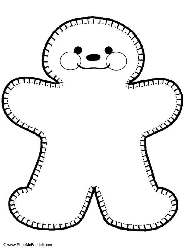 Coloring page Gingerbread Man - img 10954.