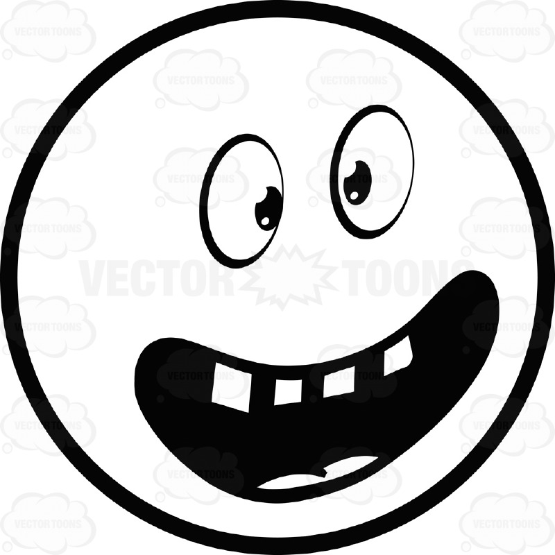 Pix For  Silly Face Emoticon Black And White