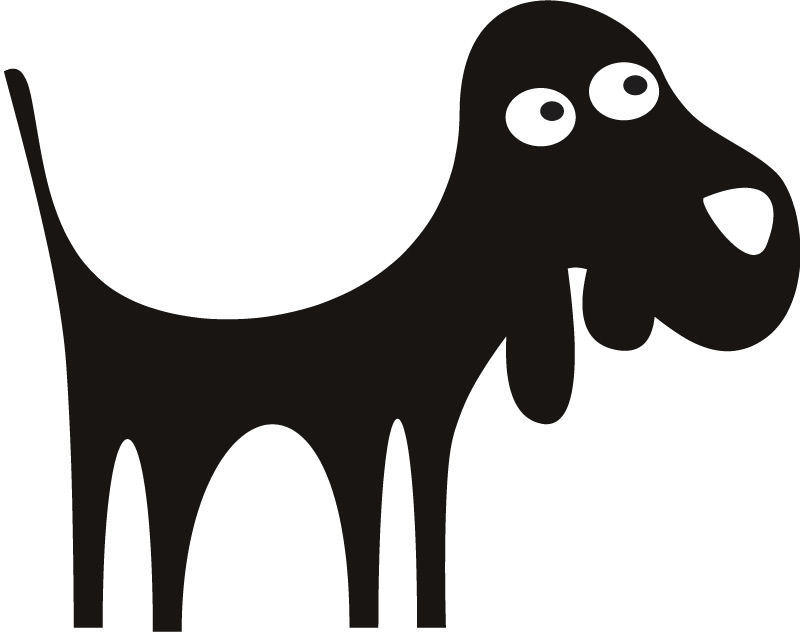 Long Legged Cartoon Dog Cartoon Dogs Wall Stickers Wall Art Decal 