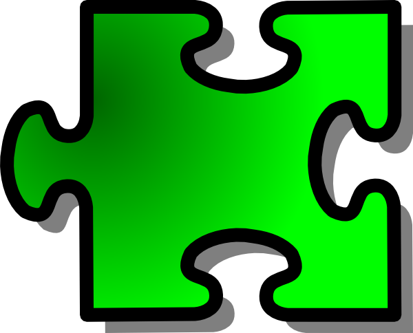 Green Jigsaw Piece clip art Free Vector