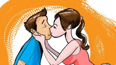cartoon kiss scene - Clip Art Library