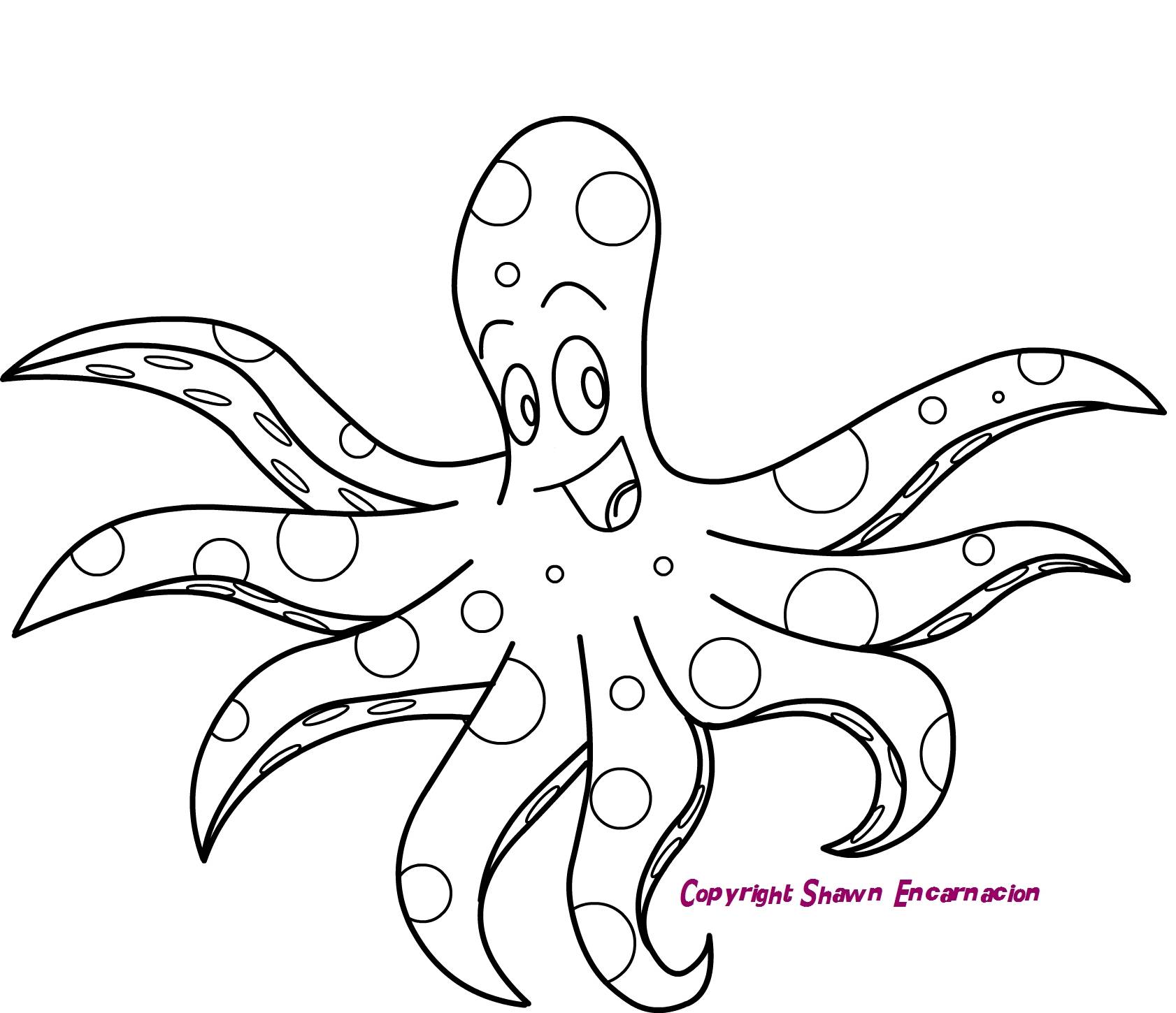 Squid Drawing For Kids - Gallery