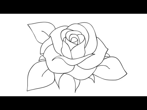 How to draw a rose - Easy step-by-step drawing lessons for kids 