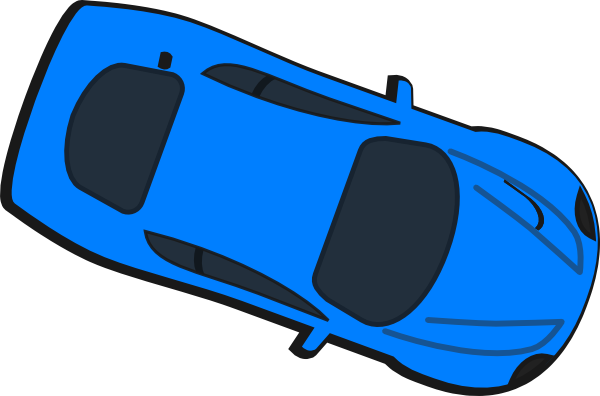 Blue Car - Top View - 340 clip art - vector clip art online 