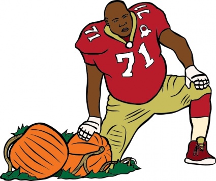 Football Player With Pumpkin clip art - Download free Other vectors