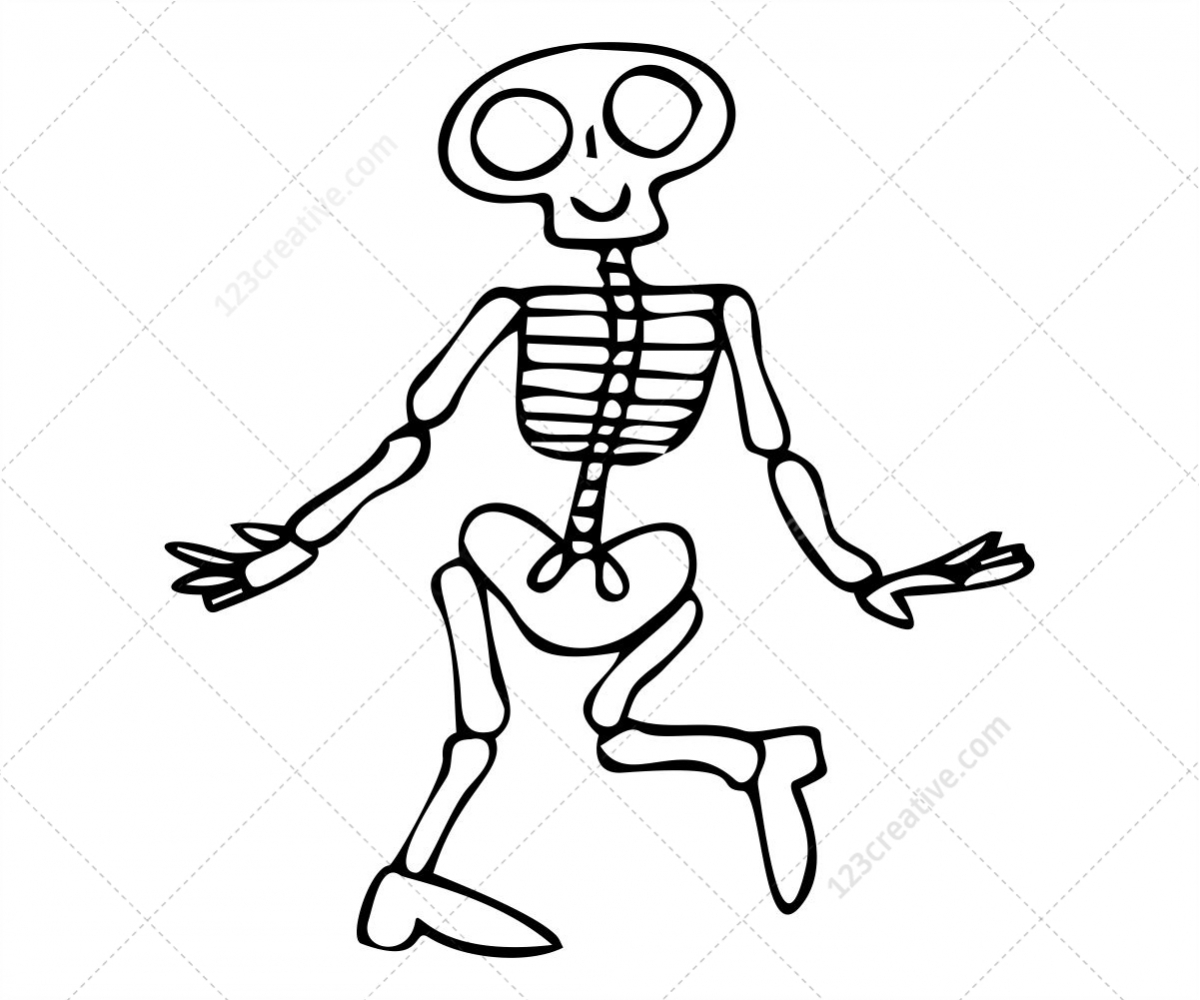Clip Arts Related To : halloween skeleton drawing easy. 
