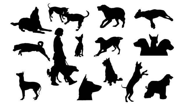 Dog silhouettes - Free Vector Site | Download Free Vector Art 