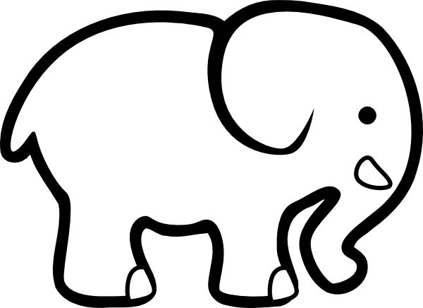Free Baby Elephant Outline, Download Free Clip Art, Free ...