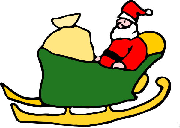 Fen Santa In His Sleigh clip art Free Vector 