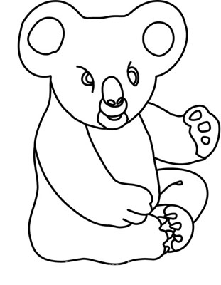 Animals : Koala bear 212 3 outline : Classroom Clipart