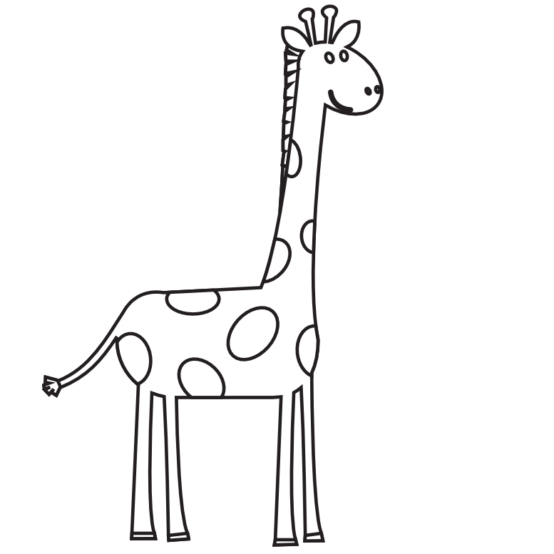 Giraffe Graphic Black And White