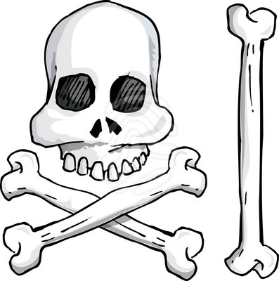 Illustration of skull and crossbones - clipart #
