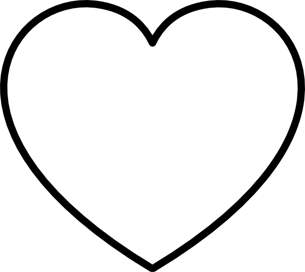 White Heart With Black Outline clip art - vector clip art online 