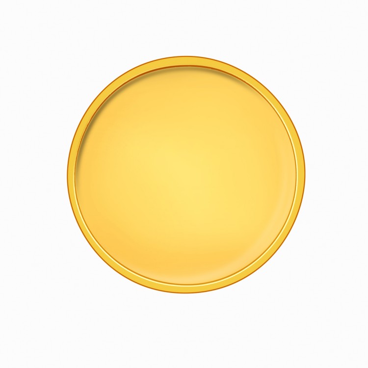50 gm, 24Kt Plain Yellow Gold Coin - 24Kt (995 Purity 