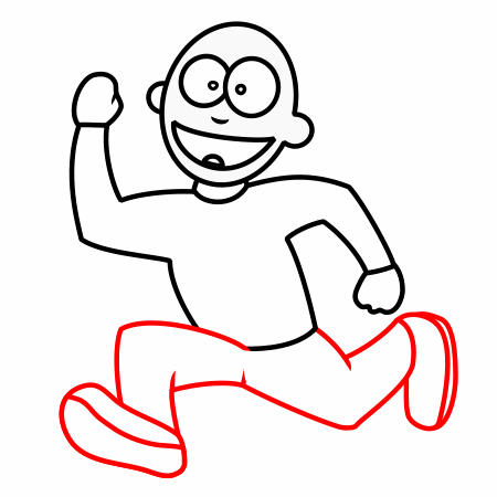 Drawing a cartoon running man