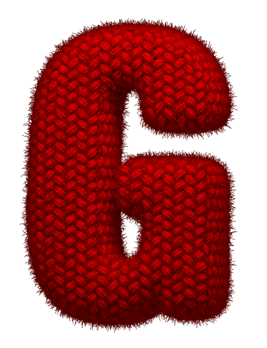 Knitted red font